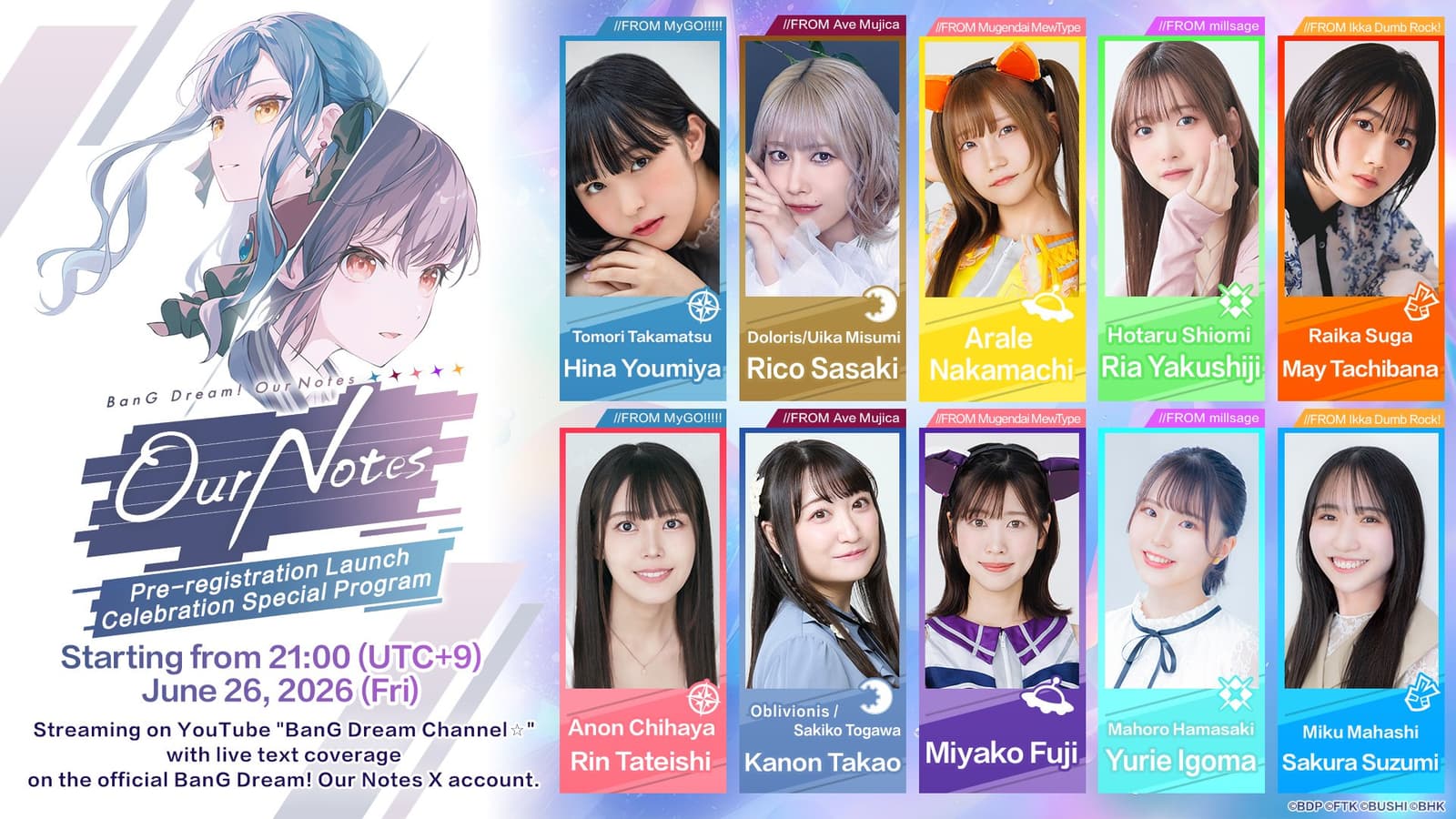 BanG Dream! Our Notes Siap Buka Pra-Registrasi, Siaran Langsung Spesial Digelar 26 Juni