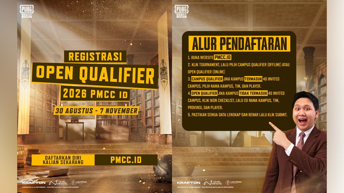 Alur pendaftaran PUBG Mobile Campus Challenge 2026 dilakukan semuanya melalui daring hingga awal November mendatang. (FOTO: Level Infinite)