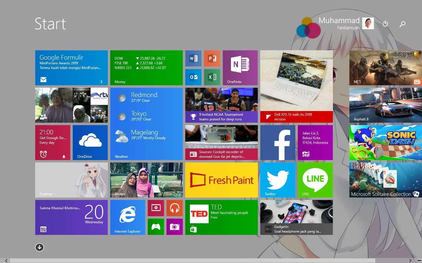Tampilan Layar Mulai di Windows 8.1