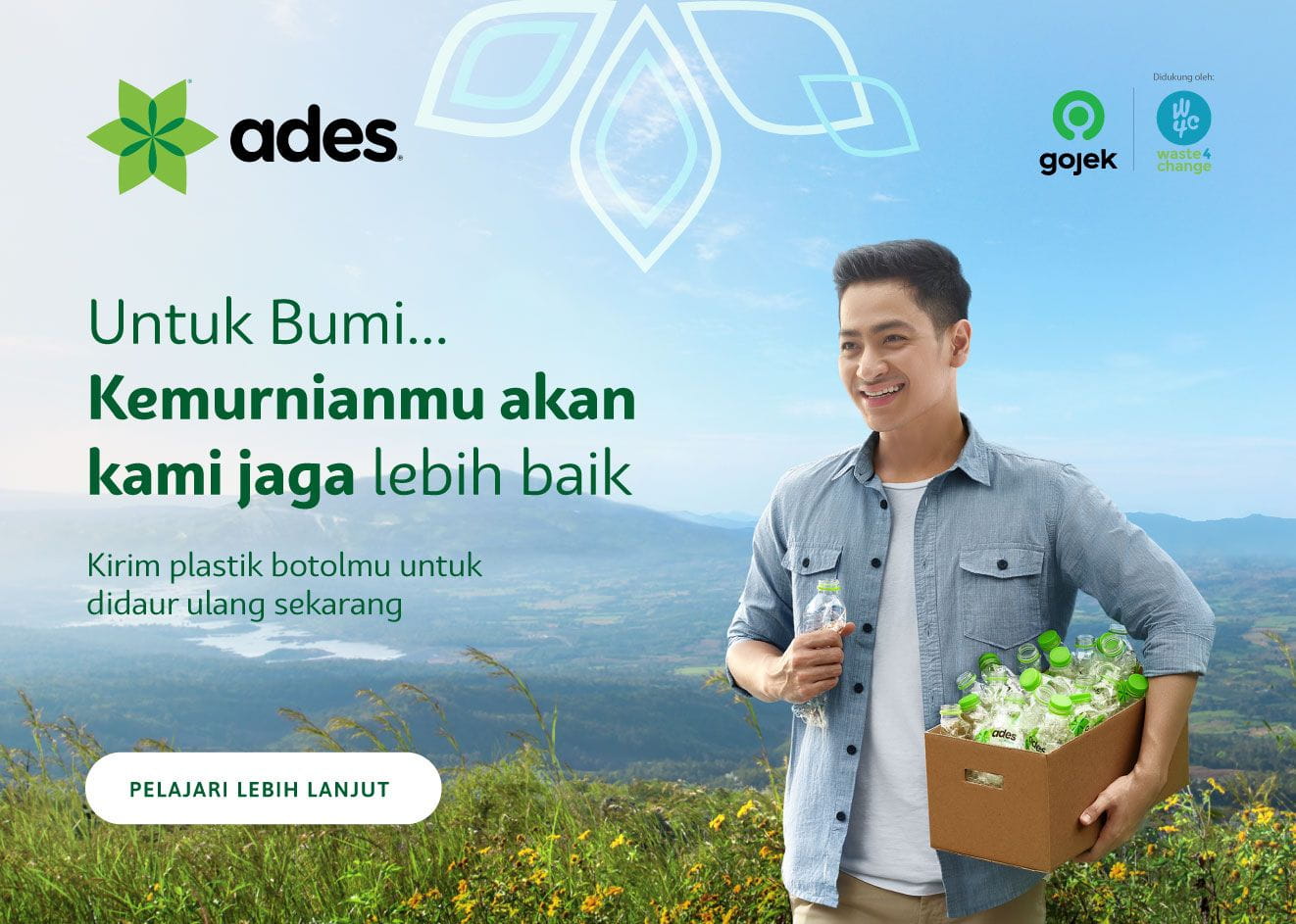 Gojek Berkolaborasi dengan Ades Perangi Sampah Plastik 